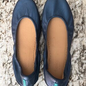 Tieks Dark Blue Leather Flats